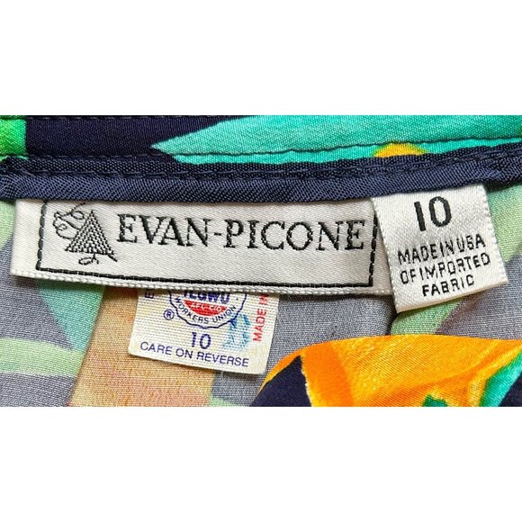 VINTAGE EVAN-PICONE FLORAL PRINT A-LINE DESIGNER SKIRT UNION MADE USA PRINT 10‎ - Picture 3 of 7